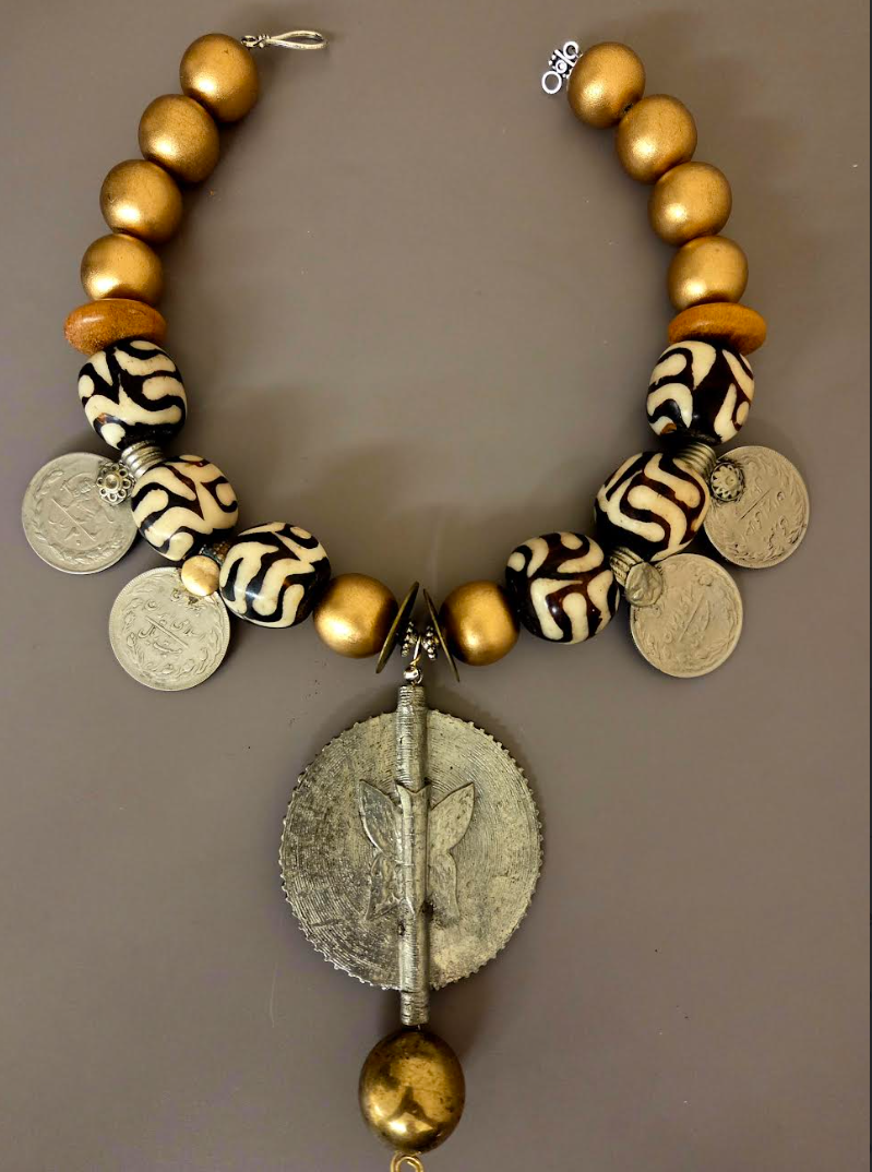 Baule Sundial Unisex Necklace – Tribal Coin Statement Jewelry | Kat Kouture