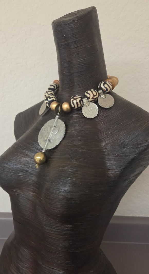 Baule Sundial Unisex Necklace – Tribal Coin Statement Jewelry | Kat Kouture