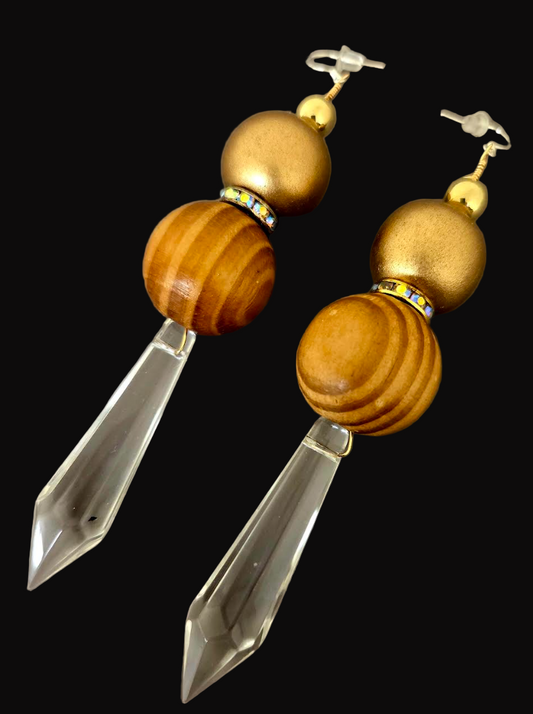 Avant Garde Shoulder Duster Pierced Earrings With Chandelier Crystals