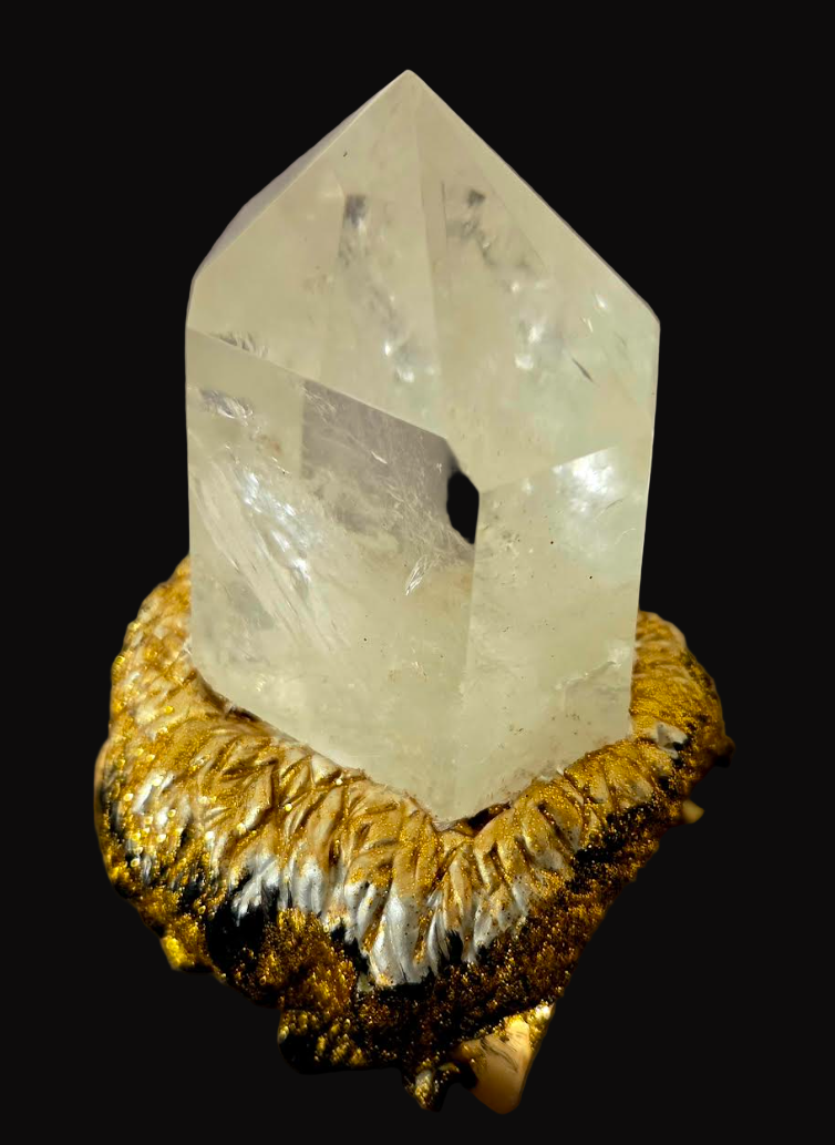 Phantom Quartz Point Brass Cuff - Met Gala Showstopper