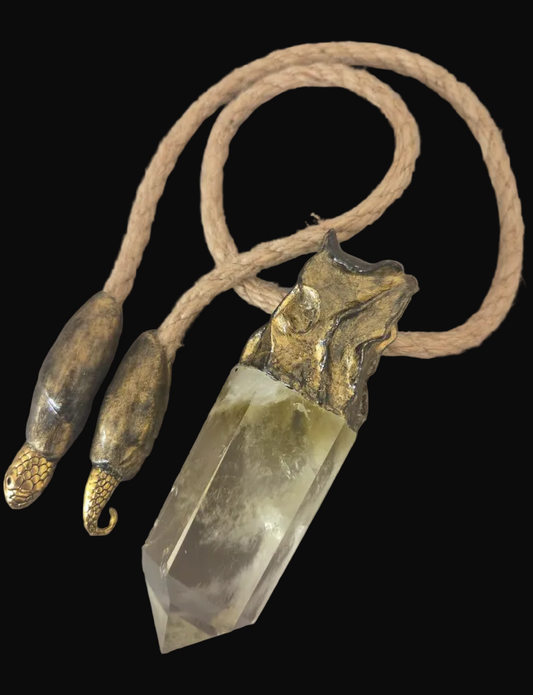 Smoky Citrine Phantom Quartz Pendant - Unisex Boho