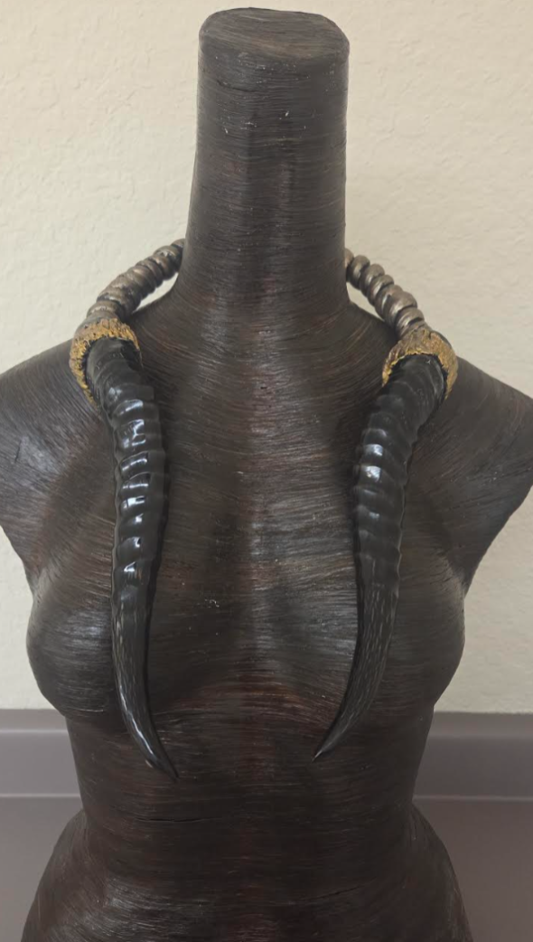 Polished Genuine Springbok Antler Sculpted Torc for Men or Women - Dramatic