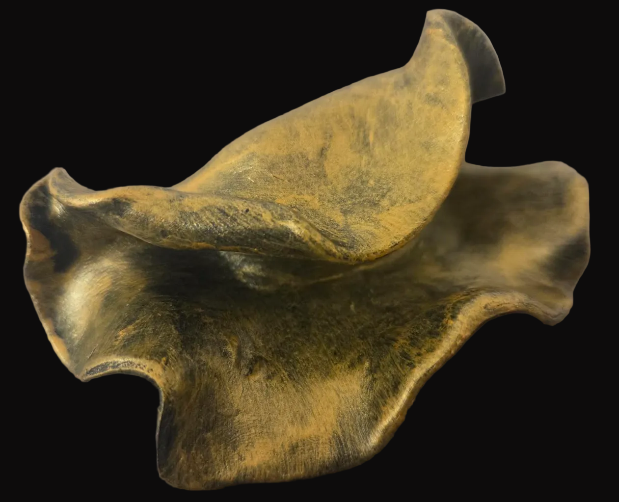 Hand Sculpted Faux Gold Metal Adjustable Avant Garde Statement Ring