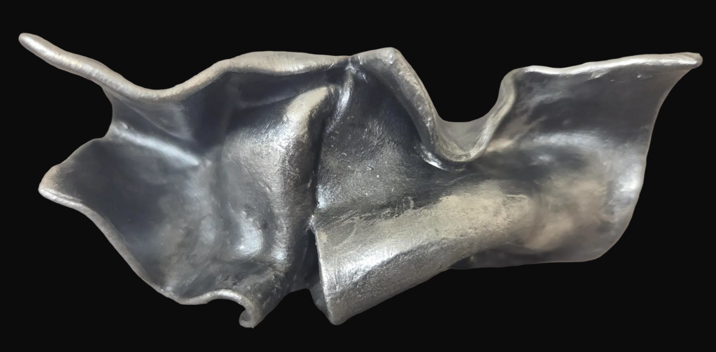 Faux Sterling Silver Industrial Architectual Sculpted Statement Ring