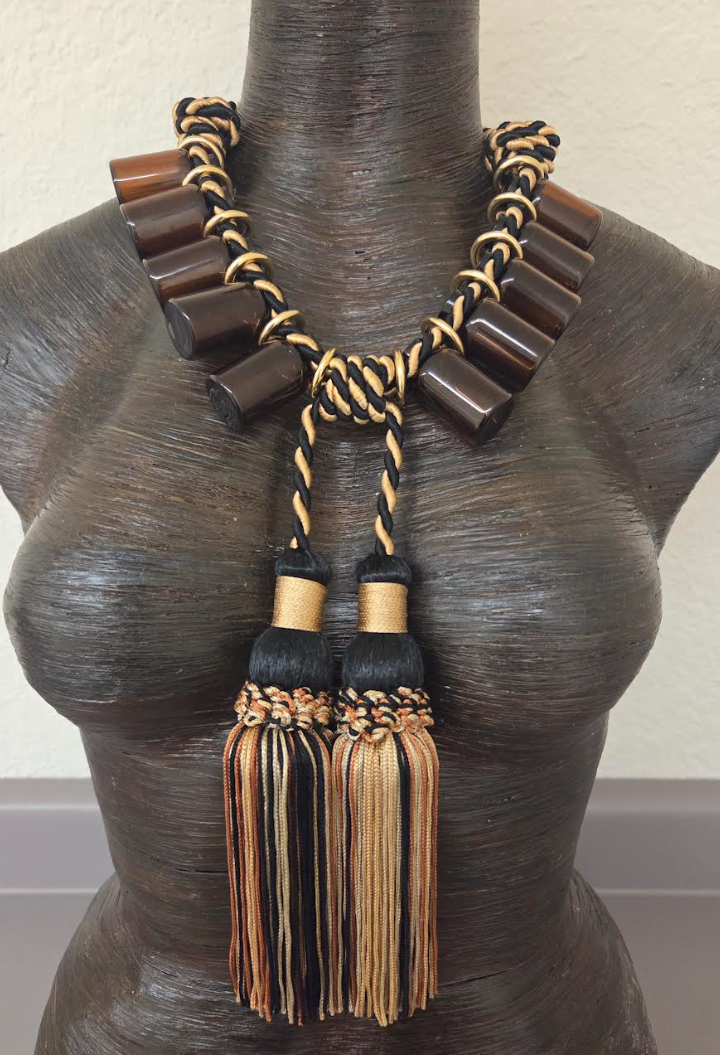 High Art Statement Necklace with Apocatherapy Medicinal Bottles