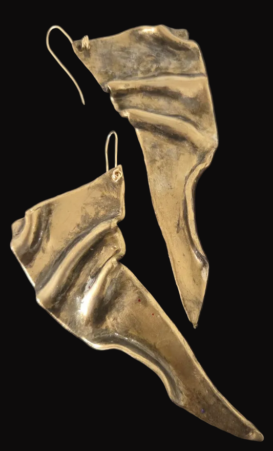 Brilliant Metallic Gold Hand Sculpted Faux Metal Wing Shoulder Dusters