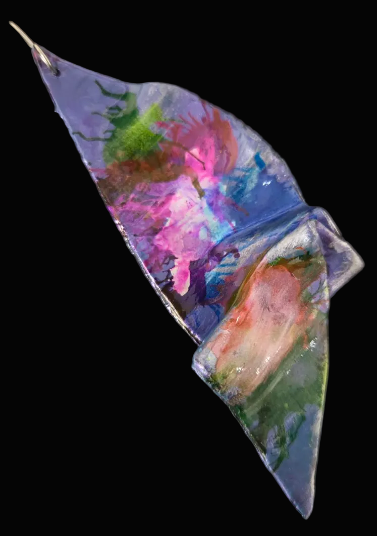 Jewel Tone Alcohol Ink Oversized Sculpted Ear Candy - Exclusive OOAK