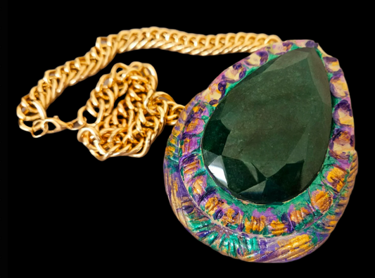 Opulent Hand Sculpted Huge Emerald Pendant - Museum Quality Collectors