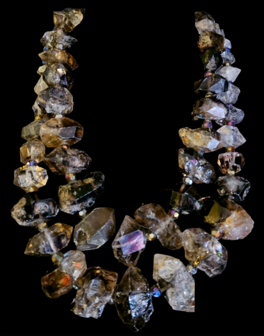 Double Terminated Quartz Statement Necklace -  High Society Accessory