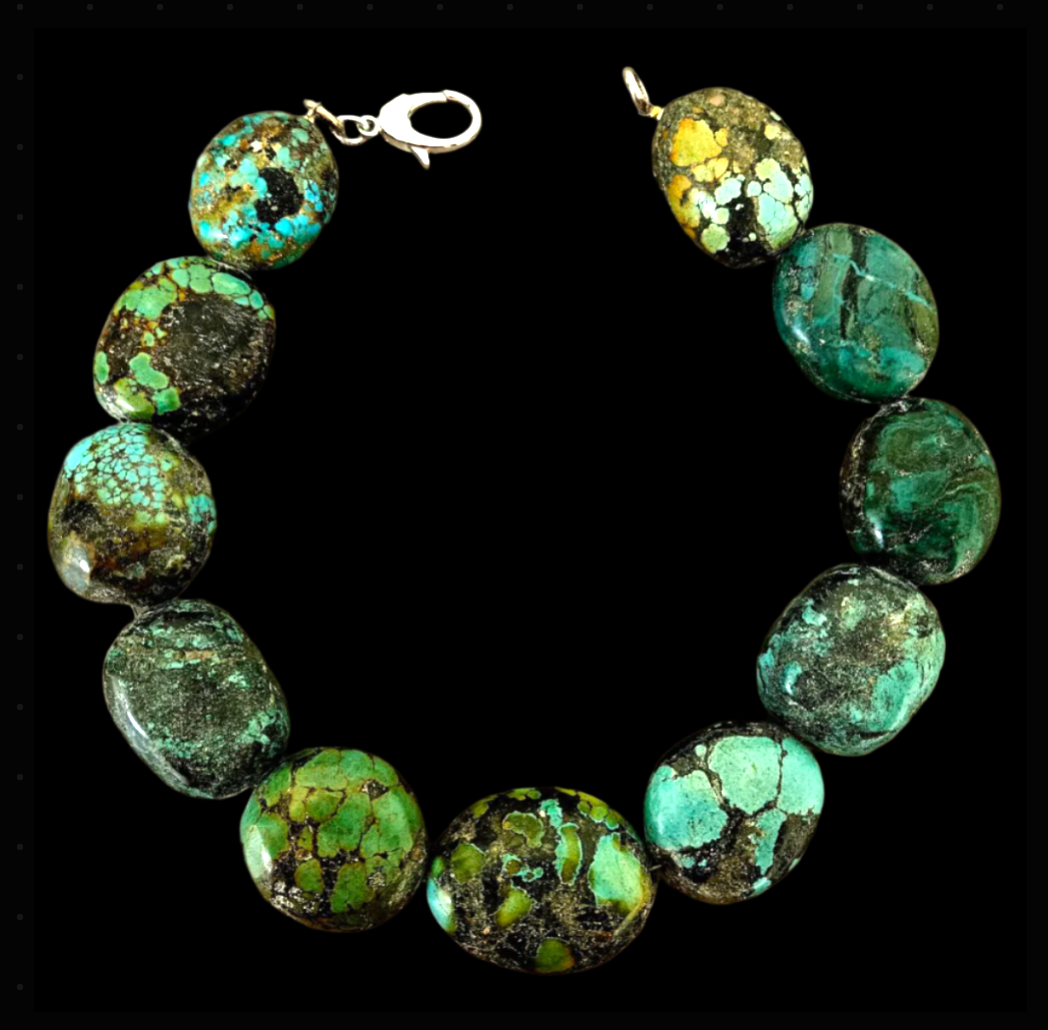 Oversized Hubei Turquoise Power Necklace - OOAK Dramatic Monolith