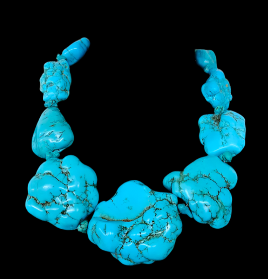 Unique Magnesite Boulder Stone Statement Luxury Necklace