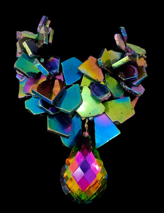 Rainbow Slice Luxury Necklace & Aurora Borealis Gemstone Pendant