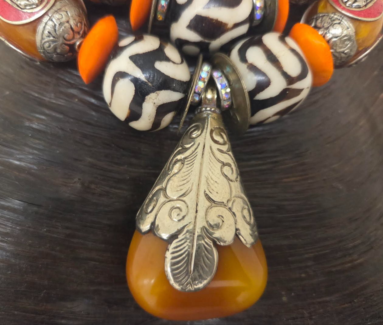 Tibetan African Ethnic Exotic Beaded Statement Necklace