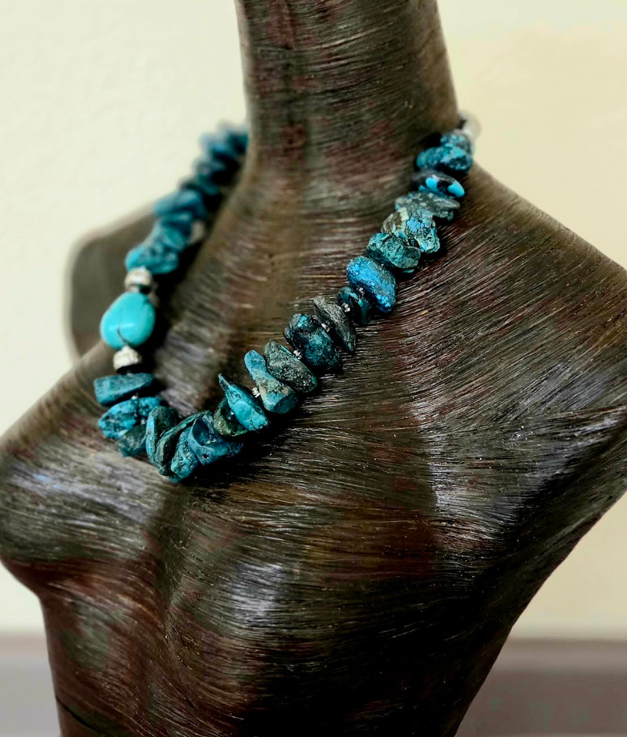 Turquoise Nugget Navajo Style Unisex Necklace - Western Cowgirl Design