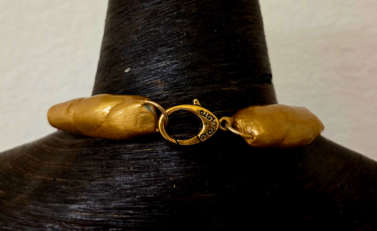 Rare McEarl Titanium Quartz Sculpted Statement Pendant with Satin Cord