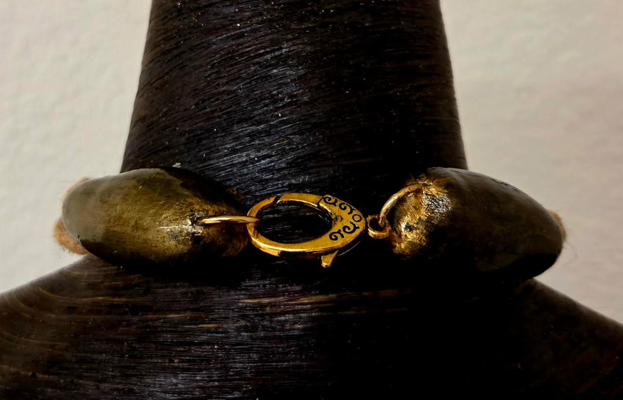 Huge Sculpted Smoky Quartz Pendant On a Braided Jute Rope - Luxury