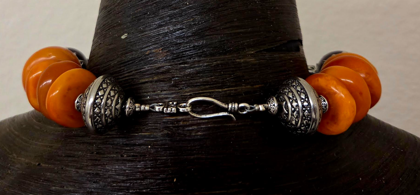 Giraffe Animal Print Tribal Bead Layering Choker - Bold Chunky Drama