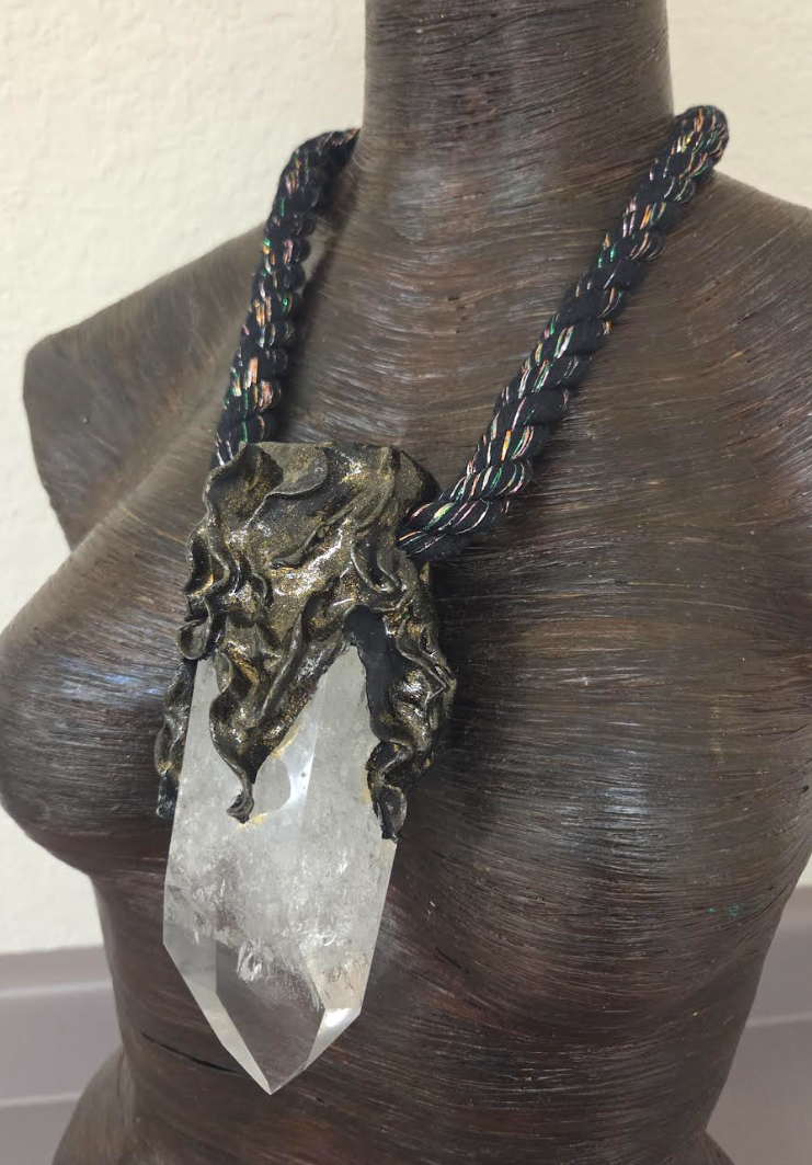 Sculpted Quartz Statement Pendant - Adina Mills Style