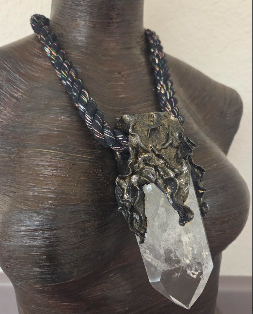 Sculpted Quartz Statement Pendant - Adina Mills Style