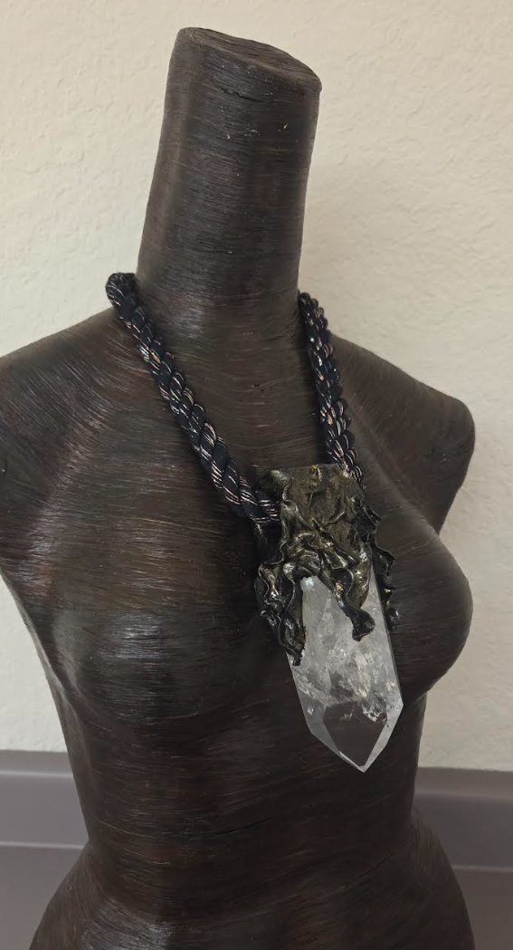 Sculpted Quartz Statement Pendant - Adina Mills Style