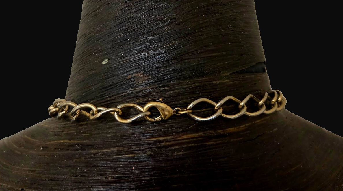 Blackened Driftwood and Gold Leaf Foil Statement Pendant - Androgynous