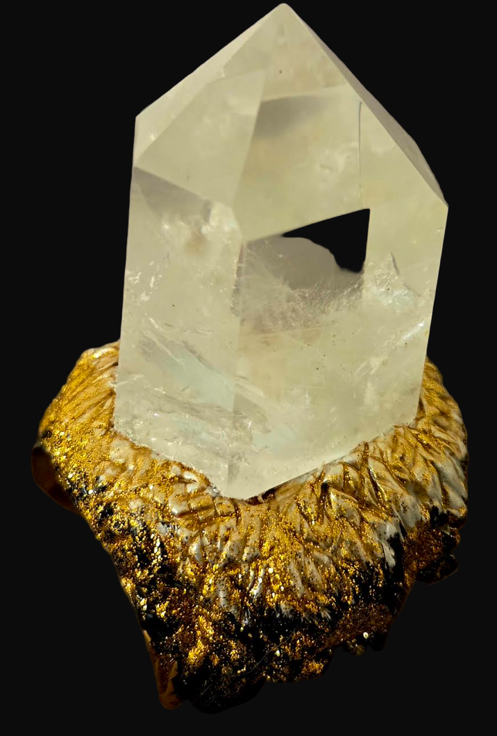 Phantom Quartz Point Brass Cuff - Met Gala Showstopper