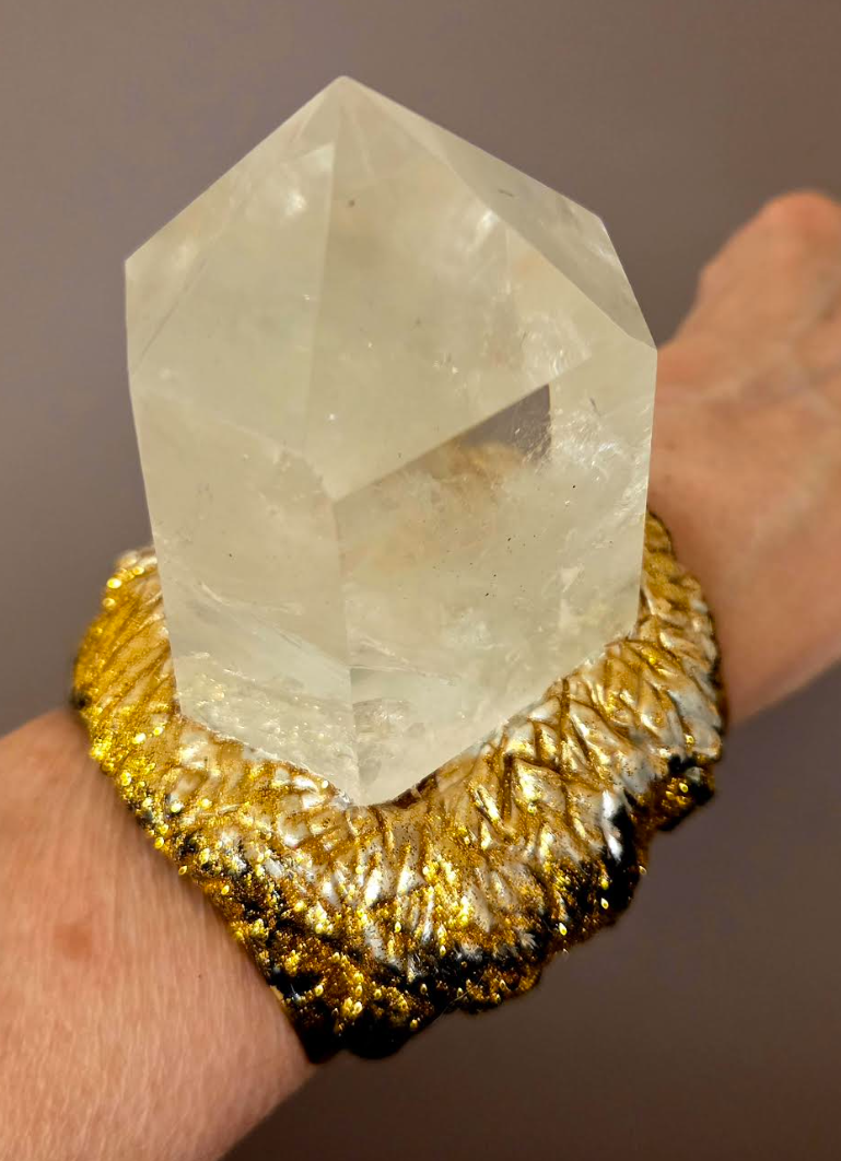 Phantom Quartz Point Brass Cuff - Met Gala Showstopper