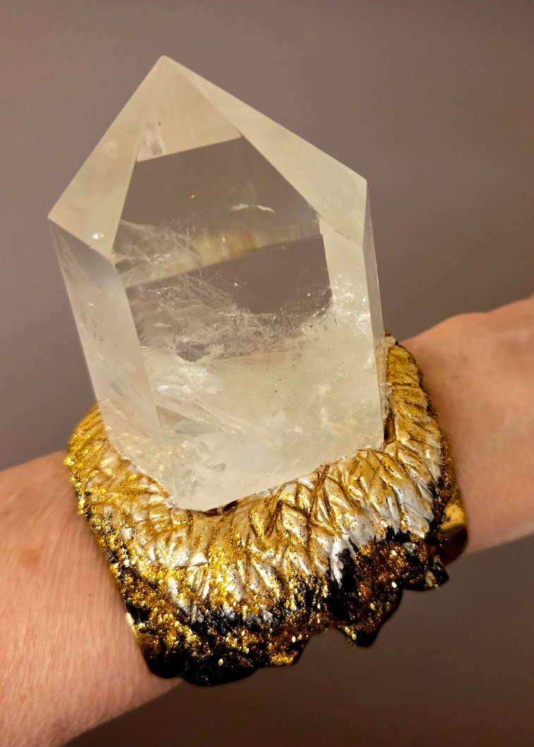 Phantom Quartz Point Brass Cuff - Met Gala Showstopper