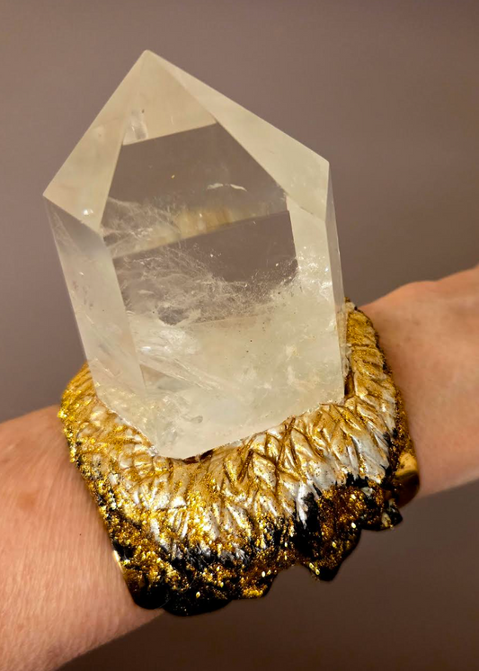 Phantom Quartz Point Brass Cuff - Met Gala Showstopper