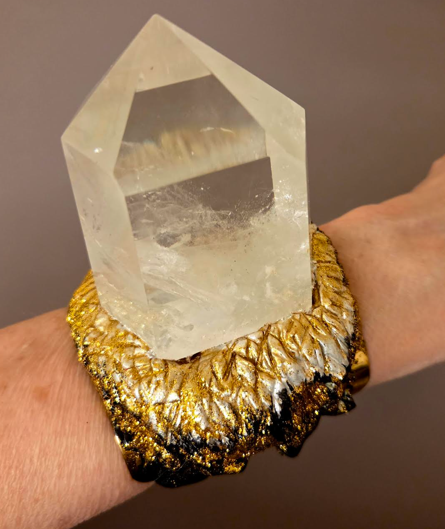 Phantom Quartz Point Brass Cuff - Met Gala Showstopper