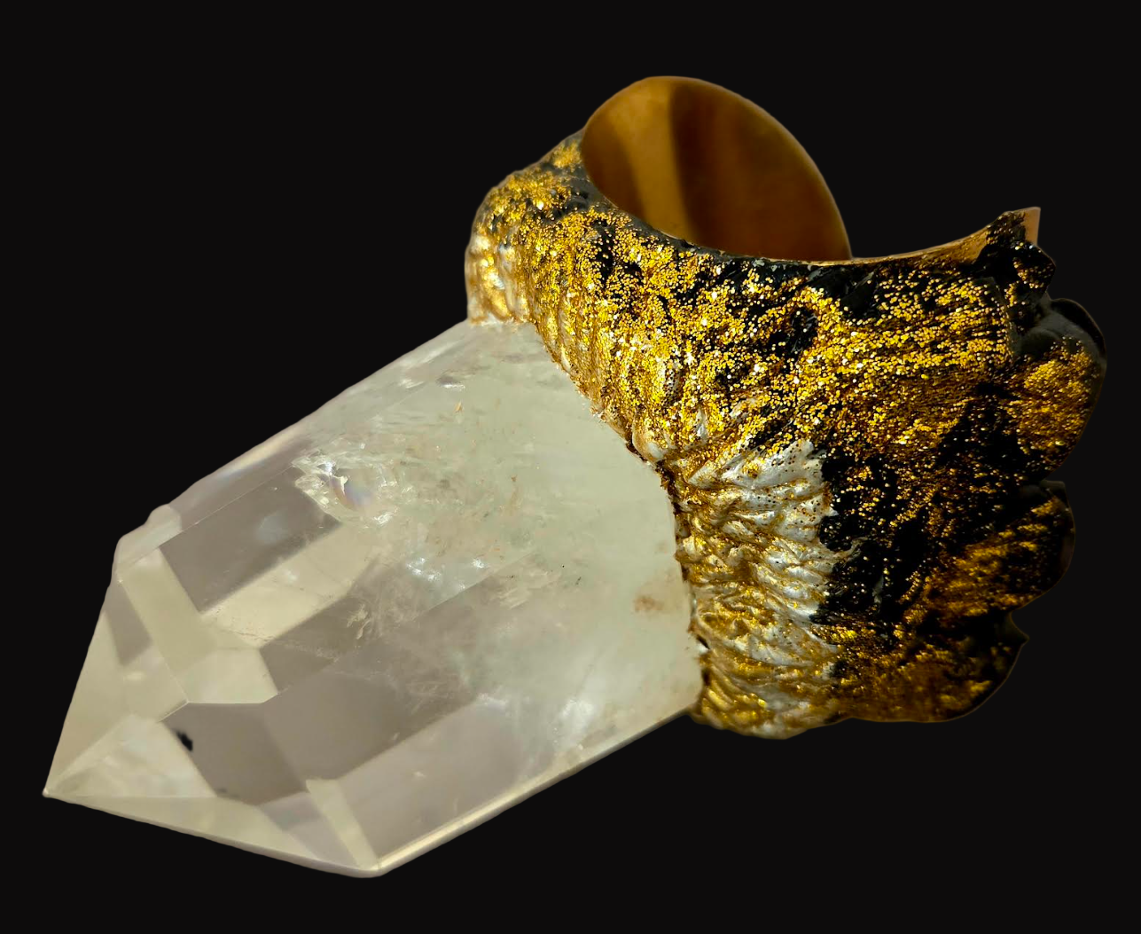 Phantom Quartz Point Brass Cuff - Met Gala Showstopper