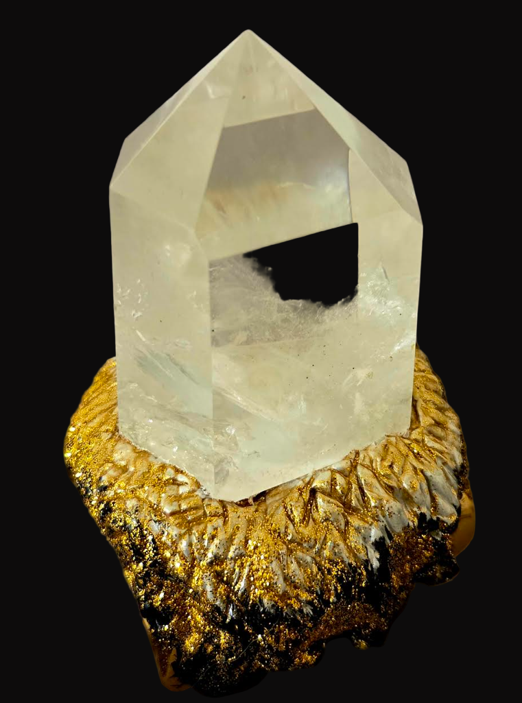 Phantom Quartz Point Brass Cuff - Met Gala Showstopper