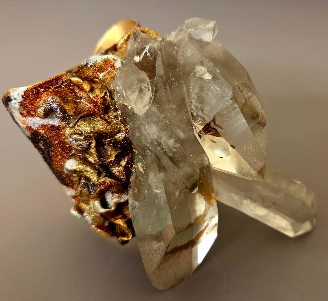 Gemmy Quartz Cluster Statement Cuff - Award Shows OOAK
