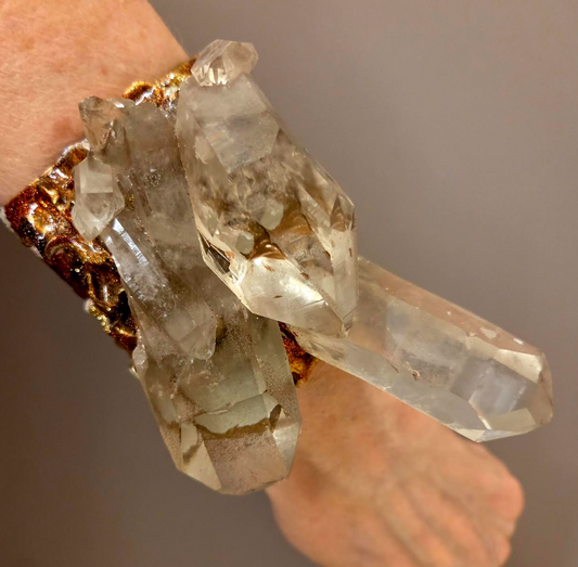 Gemmy Quartz Cluster Statement Cuff - Award Shows OOAK