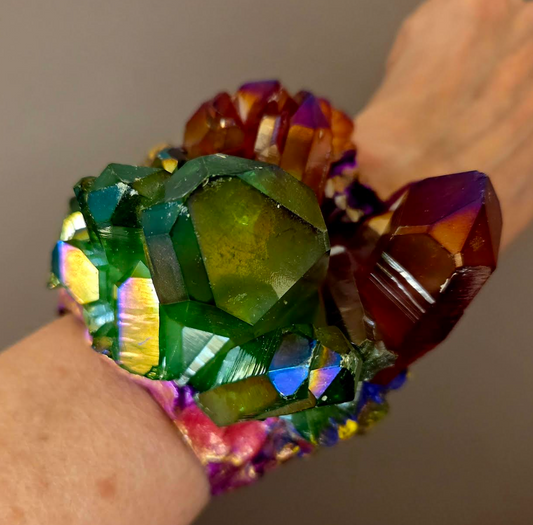 Multi-Colored Quartz Statement Cuff - OOAK Haute Couture