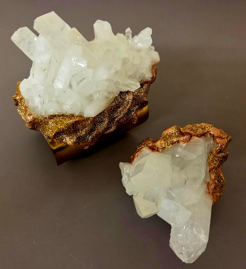 White Quartz Statement Cuff & Ring Set - Haute Couture