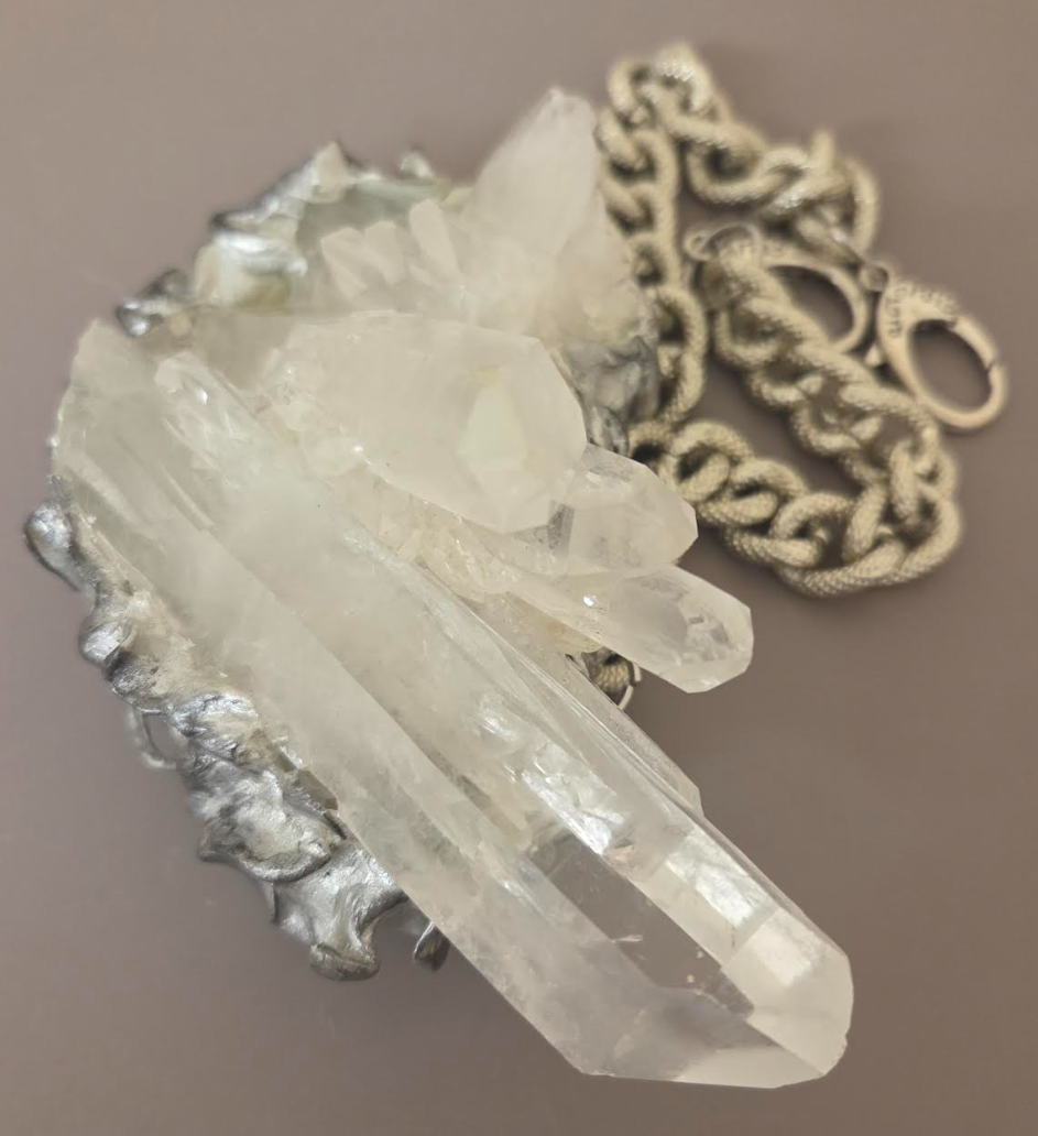 Rough Quartz Statement Cuff & Ring Set - Red Carpet