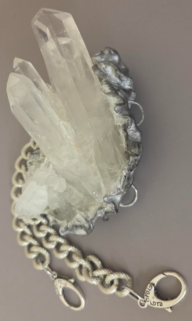 Rough Quartz Statement Cuff & Ring Set - Red Carpet