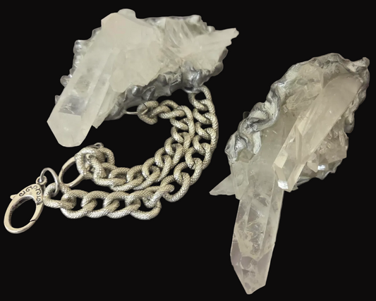 Rough Quartz Statement Cuff & Ring Set - Red Carpet