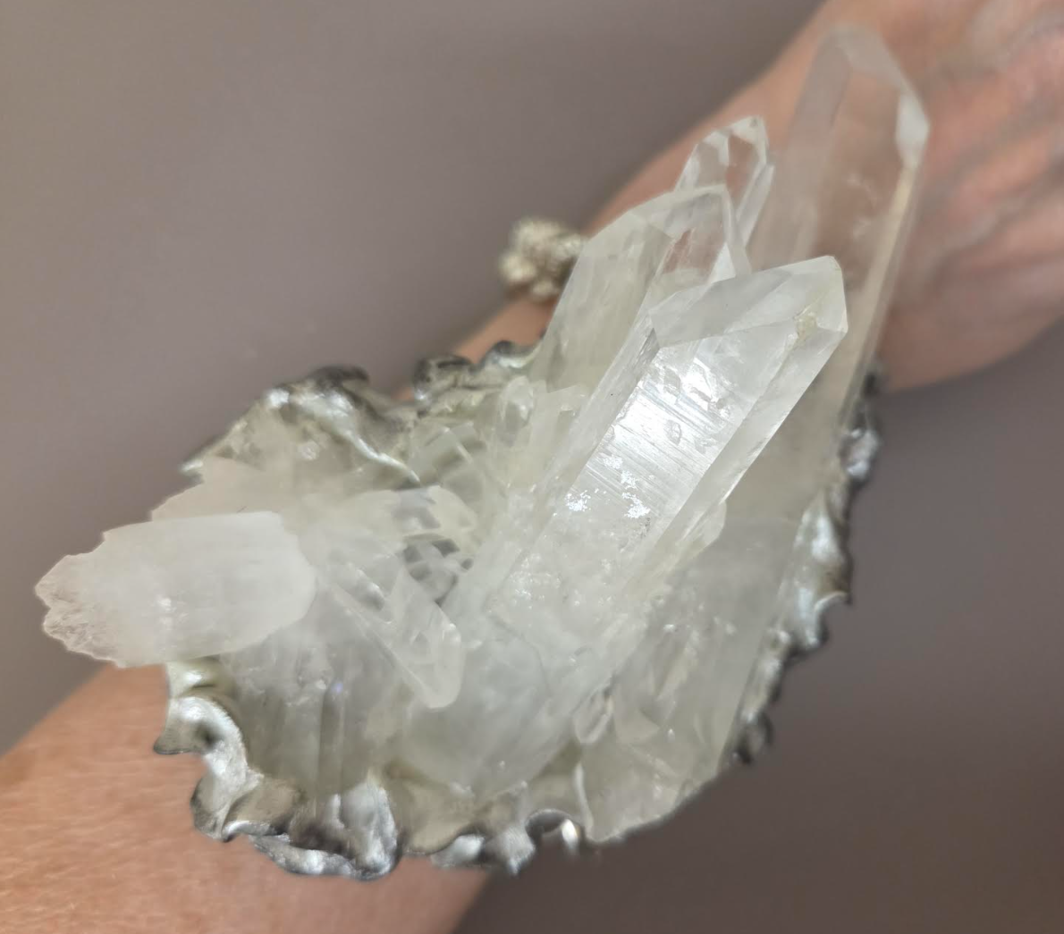 Rough Quartz Statement Cuff & Ring Set - Red Carpet