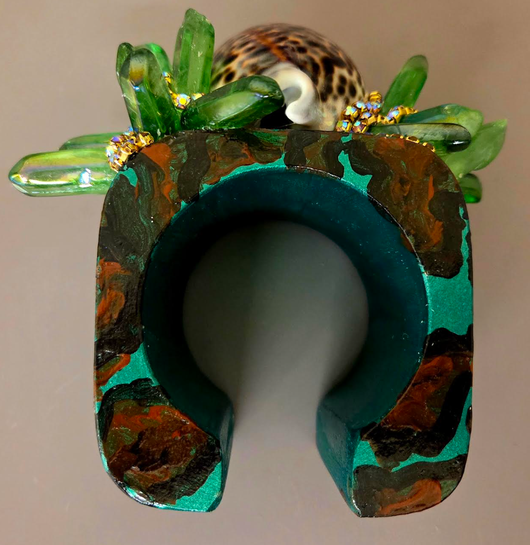 Cowrie Shell Leopard Cuff - Wild Exotic Showstopper