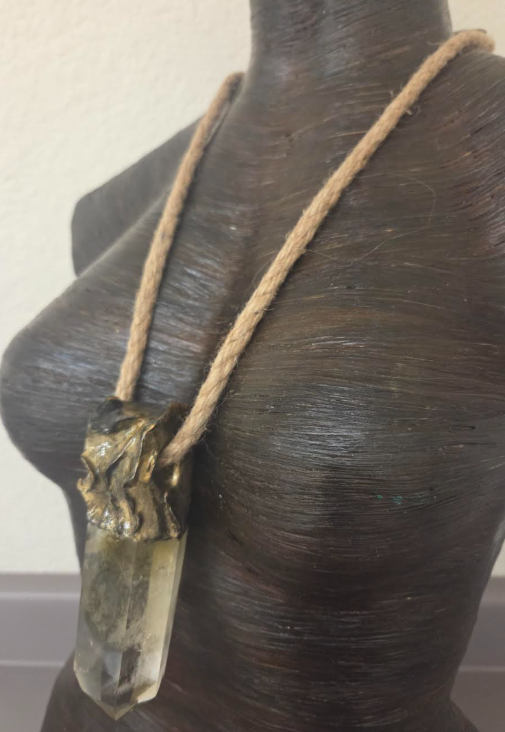 Smoky Citrine Phantom Quartz Pendant - Unisex Boho