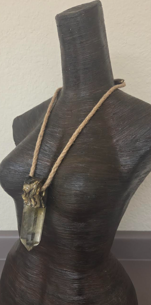 Smoky Citrine Phantom Quartz Pendant - Unisex Boho