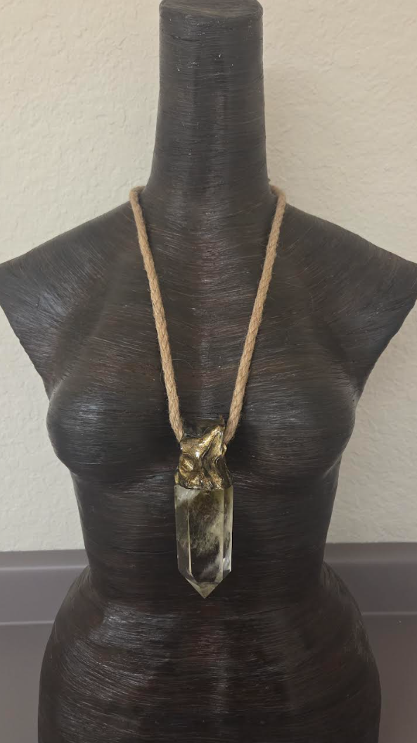 Smoky Citrine Phantom Quartz Pendant - Unisex Boho