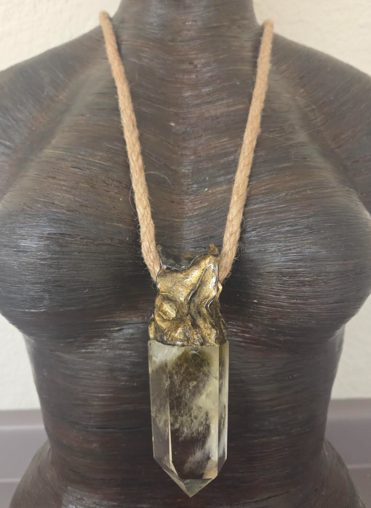 Smoky Citrine Phantom Quartz Pendant - Unisex Boho