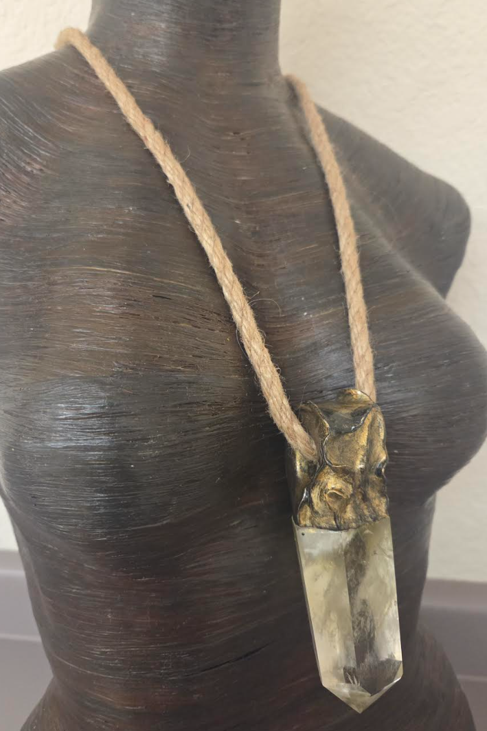 Smoky Citrine Phantom Quartz Pendant - Unisex Boho