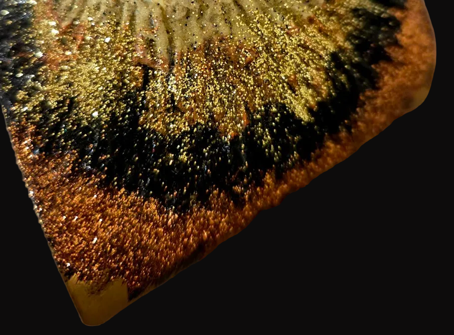 Quartz Point Ombre Glitter Brass Cuff - Wearable Art