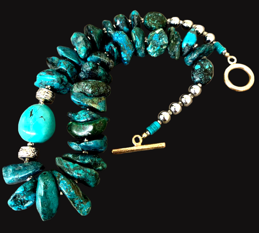 Turquoise Nugget Necklace - Southwestern Unisex Style