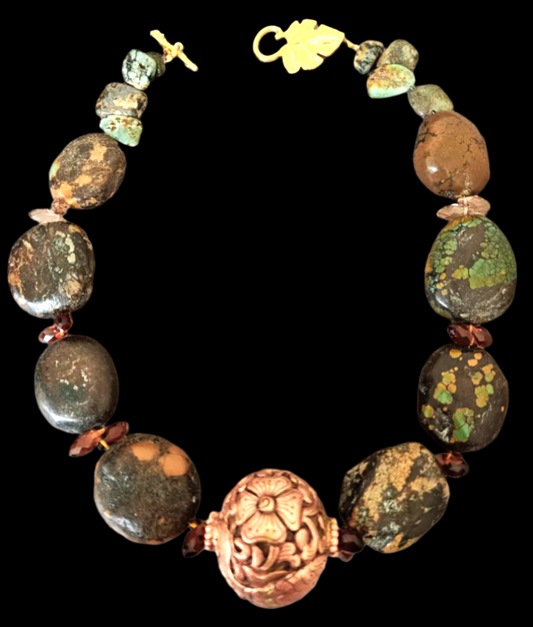 Hubei Turquoise & Tibetan Copper - Artisan Choker