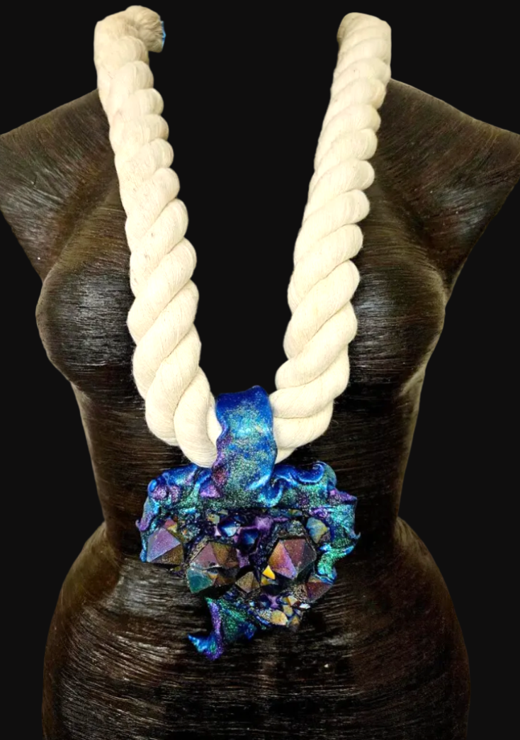 Badass Titanium Quartz Amulet - Mens Metaphysical Pendant